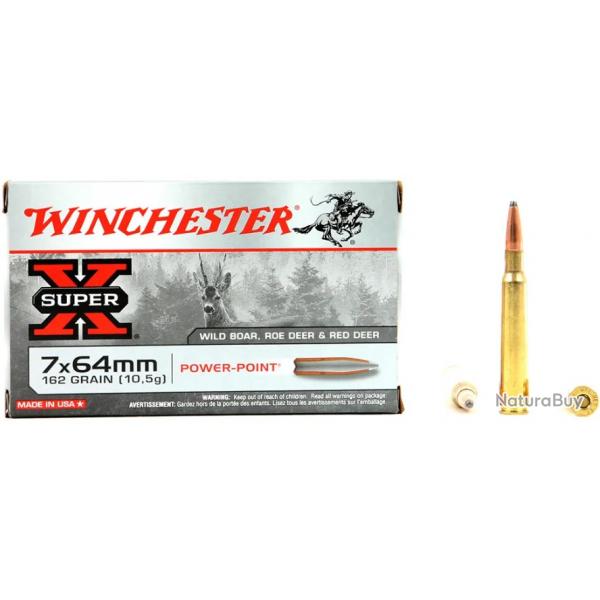 Munitions Winchester cal. 7x64 Super-X PowerPoint 162 gr - Bote de 20