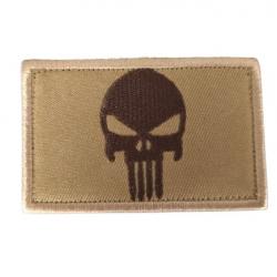Patch/Ecusson - Punisher - Beige/TAN - Bordure Beige - velcro - Livraison gratuite