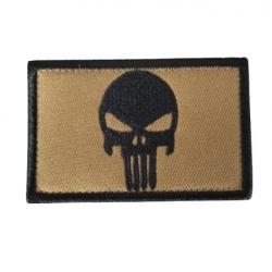 Patch/Ecusson - Punisher - Beige/TAN - Bordure Noire - velcro - Livraison gratuite