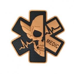 Patch Médical - Crane - Noir/doré - PVC - Velcro - Livraison gratuite