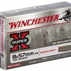 Munitions Winchester cal. 8x57 JRS - PowerPoint 195 gr - Boîte de 20