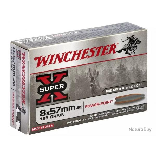 Munitions Winchester cal. 8x57 JRS - PowerPoint 195 gr - Bote de 20