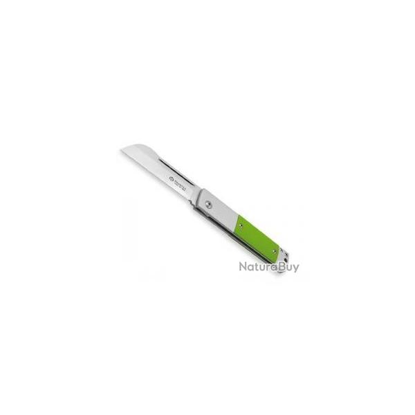 Couteau Maserin IN-ESTRO lame pied de mouton acier D2 satin manche en micarta vert