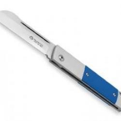 Couteau Maserin IN-ESTRO lame pied de mouton acier D2 satiné manche en micarta bleu