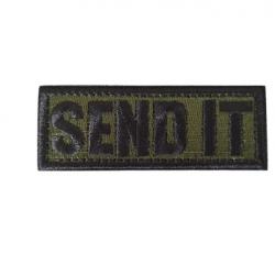 Patch - SEND IT - Noir/Kaki - velcro - Livraison gratuite