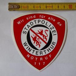 autocollant vintage collection police municipale de Winterthur Suisse
