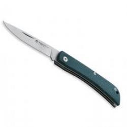 Couteau Maserin SCOUT lame acier D2 finition « stonewashed » à cran manche micarta bleu