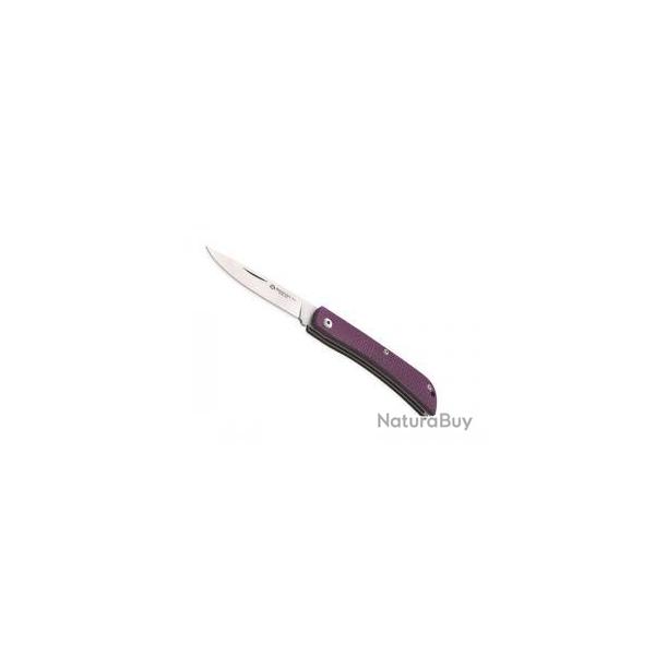 Couteau Maserin SCOUT lame acier D2 finition  stonewashed   cran manche micarta rouge/violet