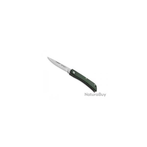 Couteau Maserin SCOUT lame acier D2 finition  stonewashed   cran manche micarta vert