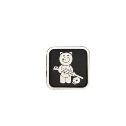 Patch Petit Ours - Noir - PVC - velcro - Livraison gratuite