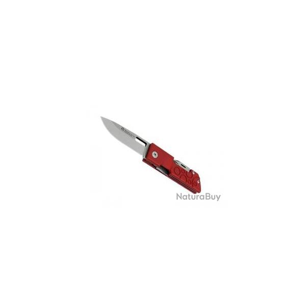 Couteau multifonctions Maserin D-DUT ROUGE 3 pices, lame drop point acier 440C +tui
