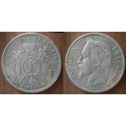 France 5 Francs 1868 BB Atelier Strasbourg Piece Argent Ecu Piece Frcs Frs Frc