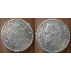 France 5 Francs 1868 BB Atelier Strasbourg Piece Argent Ecu Piece Frcs Frs Frc