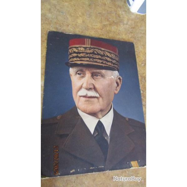 portrait officiel support cartonn Philippe Ptain marchal de France Etat Franais authentique
