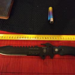 Couteau de combat 9/11 we will never forget. Dark operation fighting knife 37 cm