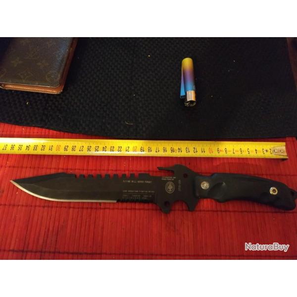 Couteau de combat 9/11 we will never forget. Dark operation fighting knife 37 cm