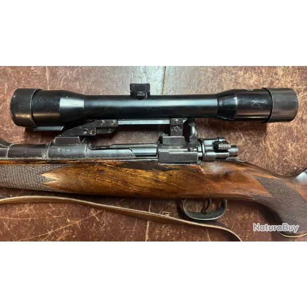 BELLE OCCASION MAUSER K98 BOITIER ET CANON GUERRE CALIBRE 8x57IRS LUNETTE MSW 4X36