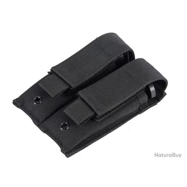 Porte chargeur double tactique - Noir -  Pour arme de poing
