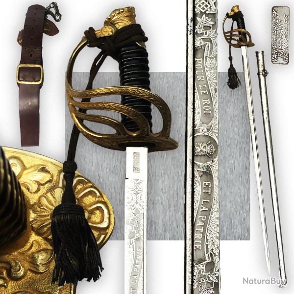 RARE SABRE BELGE '' VAN ROOSBROECK BRUXELLES '' OFFICIER M1889 POUR LE ROI ET LE PATRIE '' ORIGINAL