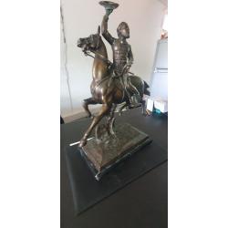 Statut SUPERBE GRAND BRONZE DU GÉNÉRAL SCHERIDAN REED PARADENT SUR SON CHEVAL SUR SOCLE MARBRE