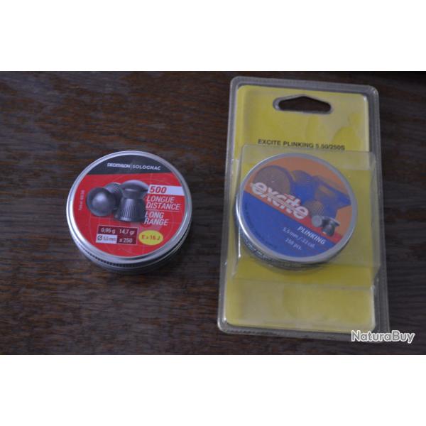 2 boites de plombs 5,5 mm