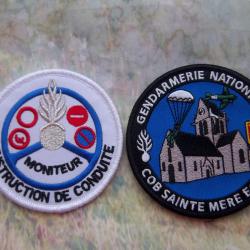lot écussons collection militaire gendarmerie insigne tissu Sainte-Mère-Église