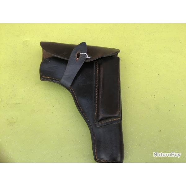 VENDU PAR LE-CUIRASSIER RARE  SACOCHE DATEE DE 1944 POUR PISTOLET RADOM ALLEMAND BEAUX MARQUAGES