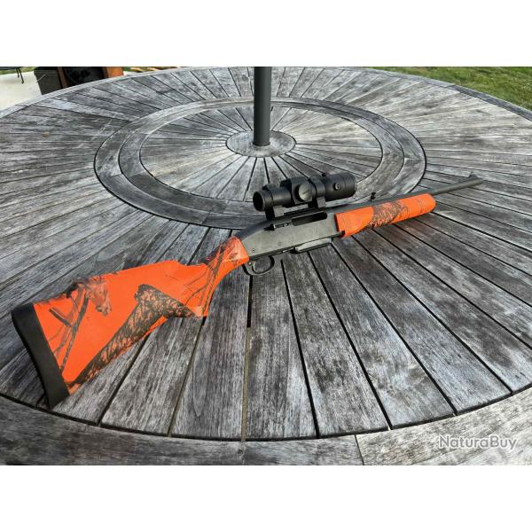 CARABINE REMINGTON 750 CALIBRE 35 WHELEN ORANGE BLASE AVEC AIMPOINT