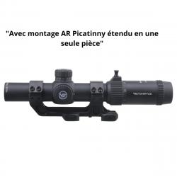 Lunette de Visée Vector Optics GenII Forester 1-5x24 Réticule Éclairé Rouge pour AR15/.223/7.62 Noir