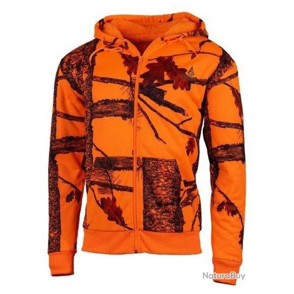 Sweat  capuche zipp camo orange TREELAND