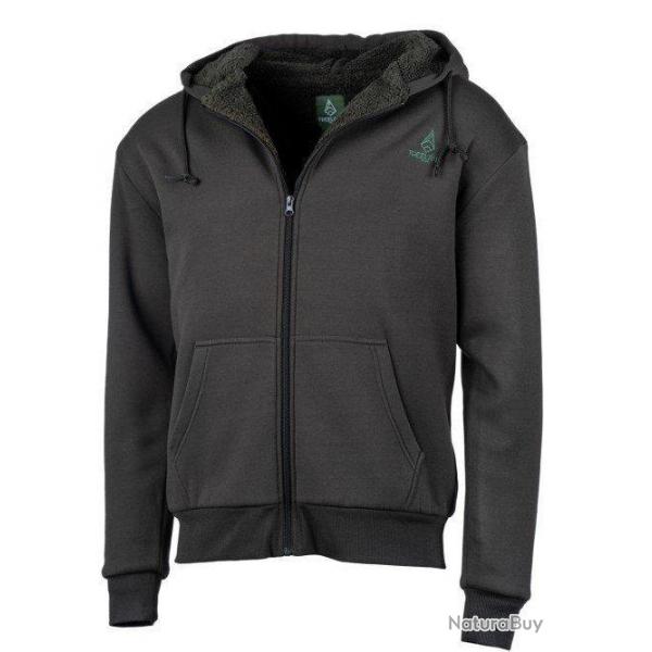 Sweat à capuche zippé kaki TREELAND-L