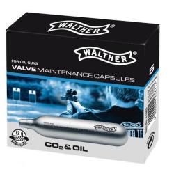 Capsules de Nettoyage CO2 Walther 12 g - Lot de 5 - Puissance Constante - Pour Armes à Air Comprimé