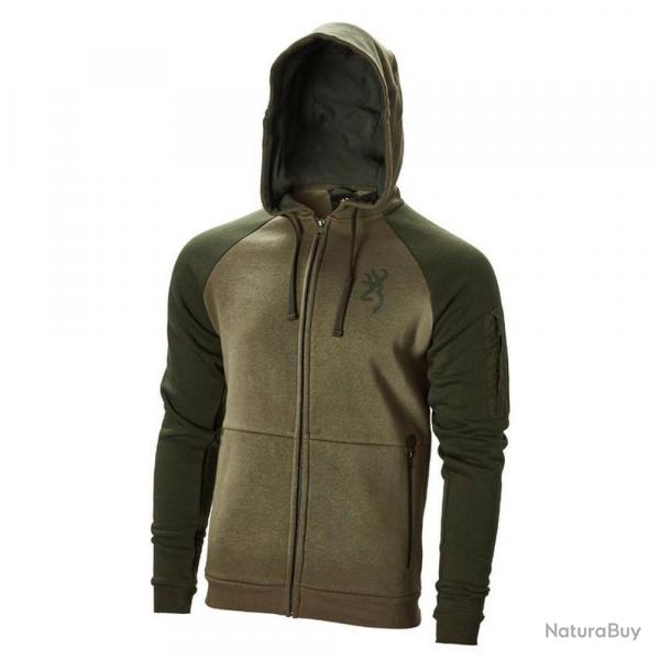Sweatshirt Two Tones Browning Vert Confort Thermique Design Bicolore Idal pour Chasse et Outdoor