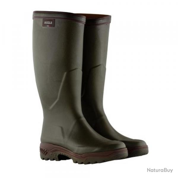 Bottes Caoutchouc Aigle Parcours II Kaki Impermables et Confortables Adhrence Optimale pour Chasse