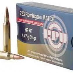 Boite de munition PPU/Partizan 223REM Match HPBT 69gr