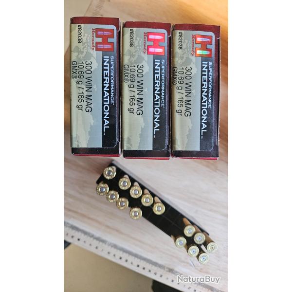 Munitions 300win Hornady GMX 165grains superformance
