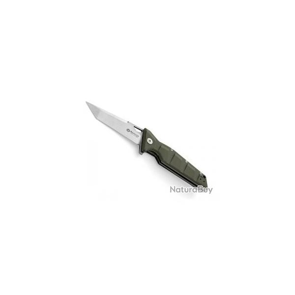 Couteau Maserin ARTIGLIO lame  trou forme tanto acier D2 finition  stonewashed  Manche G10 vert