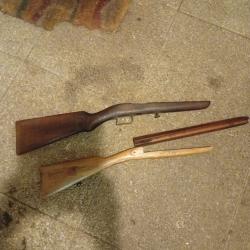 Lot crosse en bois carabine de jardin.
