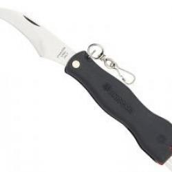 Couteau Maserin lame inox manche 11 cm noir avec brosse en bout rétractable et pincettes