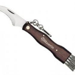 Couteau Maserin lame inox manche 11 cm noyer avec brosse en bout et pincettes