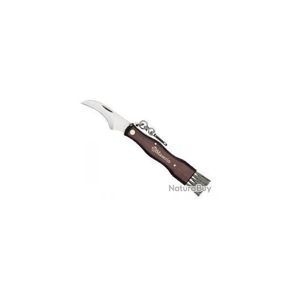Couteau Maserin lame inox manche 11 cm noyer avec brosse en bout et pincettes