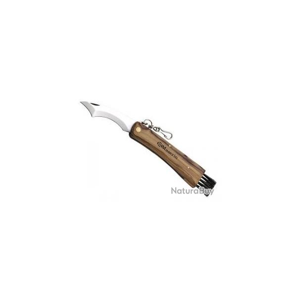 Couteau Maserin lame spciale inox manche 12 cm olivier avec brosse en bout  et pincettes