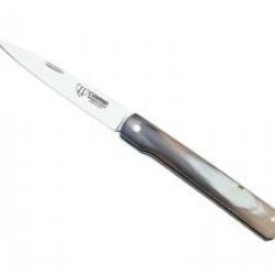 Couteau de poche Cudeman lame acier inox satiné manche 9 cm corne