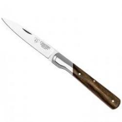 Couteau Cudeman lame acier inox satiné manche 11 cm noyer mitre acier A-304 brillant