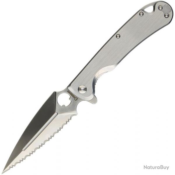Couteau Daggerr Knives Arrow Lame Spear Point D2 Serr Satin Manche Acier Frame Lock Clip DGRF21FSSS