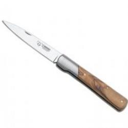 Couteau Cudeman lame acier inox satiné manche 11 cm olivier mitre acier A-304 brillant
