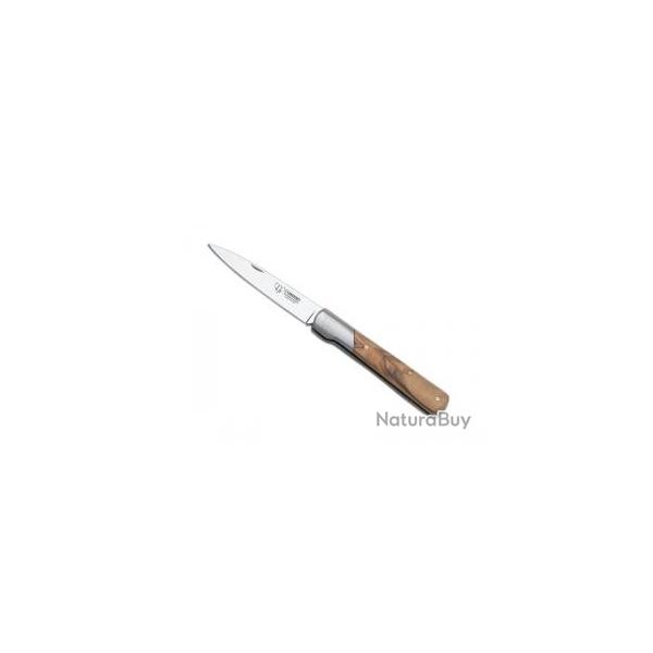 Couteau Cudeman lame acier inox satin manche 11 cm olivier mitre acier A-304 brillant