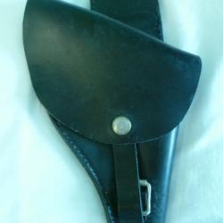 Holster ceinture droitier - ancien modèle en cuir avec fermeture à boucle