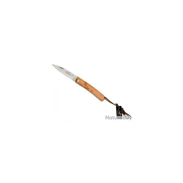 Couteau Salamandra lame acier inox 1.4116 manche 10 cm en bois d'IF avec pochette cuir