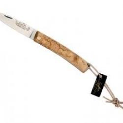 Couteau Salamandra lame acier inox 1.4116 manche 10 cm en bouleau avec pochette cuir